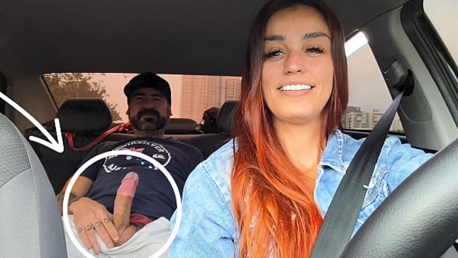 Fanny1 gets caught and porked by app driver's rock hard knob while her passenger sees!