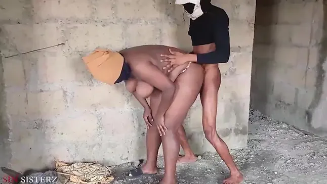 Watch these chubby neighbors share a big black cock in public doggystyle