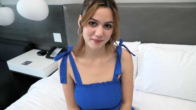 18 year senior with DDD fun bags inhales a ample man meat