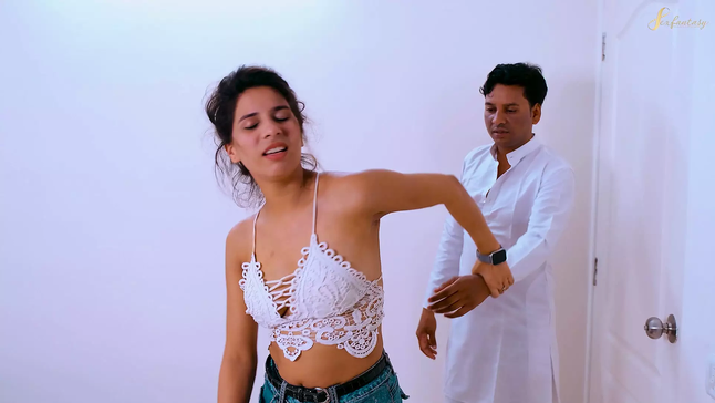 Step step-sister gets her cunt smashed in from the rear by her desi BOYFRIEND