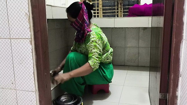 My Indian aunty pulverizes my taut vag while I was away