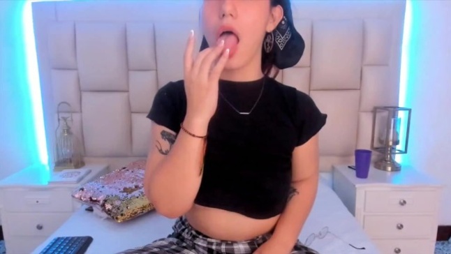 AngieStar69's glasses fog up as she heads nude and smashes her caboose and labia with her fave fucktoy